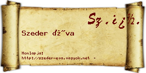 Szeder Éva névjegykártya