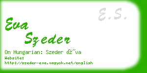 eva szeder business card